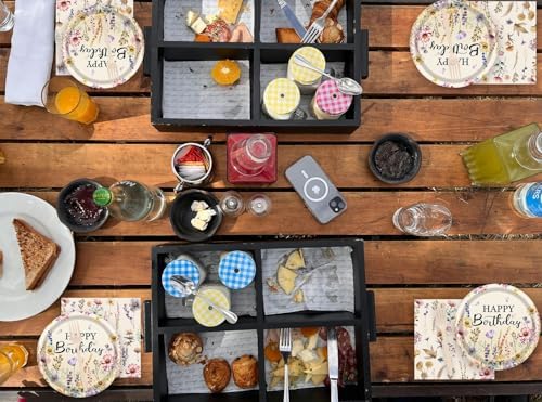 72Pcs Fall Wildflower Plates and Napkins, Floral Birthday Party Supplies Autumn Wildflower Paper Plates and Napkins Forks Tableware Decorations for Fall Picnic Tea Party Baby Shower Birthday, Serve 24 - Image 7