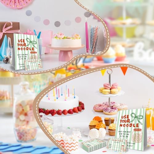 Italian Baby Shower Decoration,Guess How Many Game,Guess How Many Bow Ties are in the Jar,Use Your Noodle,Italian Dinner Party Favors,Birthday Party Game & Activities 50 Cards and Sign - Image 5