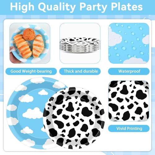 CHUNNIN 96PCS Cartoon Party Paper Plates and Napkins - Image 3