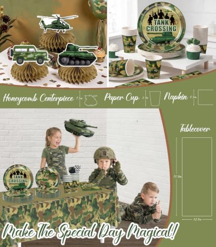 283Pcs Army Birthday Party Decorations, All-in-One Decor Set for 25 Guests - Image 5