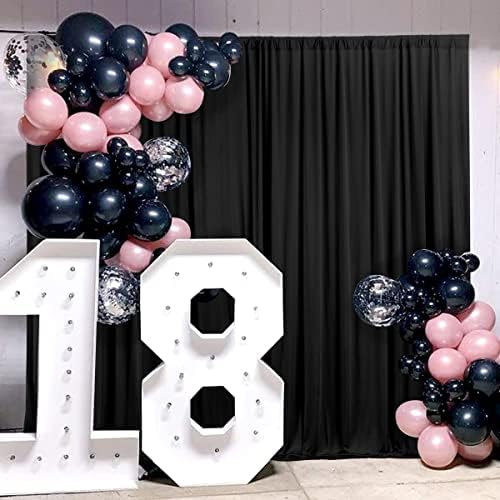 AK TRADING CO. 10 feet x 10 feet IFR Polyester Backdrop Drapes Curtains Panels with Rod Pockets - Wedding Ceremony Party Home Window Decorations - Black - Image 5