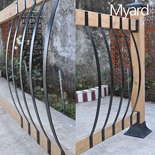 Myard 32-1/4 Inch Iron Deck Balusters, Arc Arch Style, Matte Black - Image 5