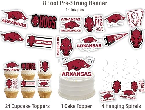 Arkansas Razorbacks Decorations Party Supplies University Graduation 42 Pc - Image 3