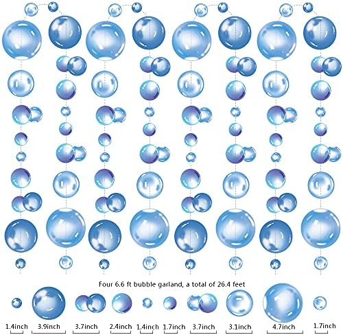 Transparent Bubble Garlands Party Streamers Mermaid Party Decoration,Blue - Image 2