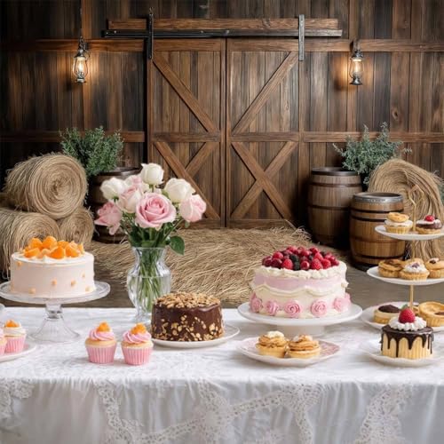 Western Barn Door Backdrop for Photography Western Cowboy Backdrop Wild West Theme Background Rustic Cowgirl Party Banner for Farm Rodeo Wedding Birthday Party Photo Shoot Supplies 10X8 FT - Image 7