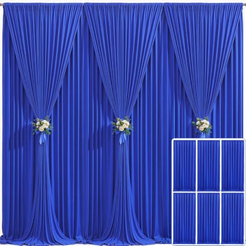 6 Panels Royal Blue Backdrop Curtain for Parties Wrinkle Free Blue Photo Curtains Backdrop Drapes Fabric Decoration for Wedding Birthday Party Baby Shower 30ft(W) x 10ft(H) by Tao-GePartyDecorations