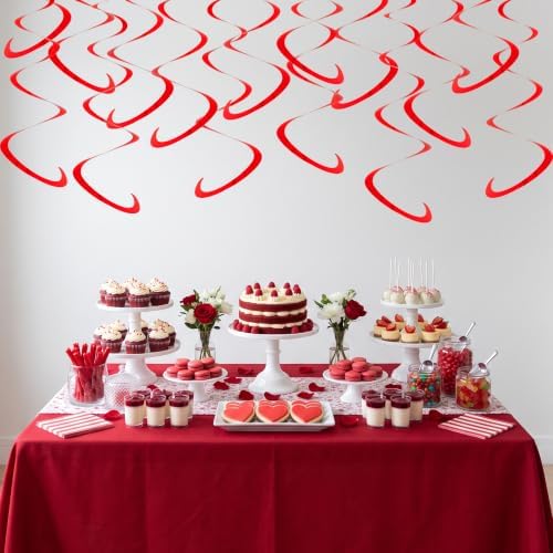 BEISHIDA 30Pcs Red Hanging Swirls for Birthday Christmas Decorations - Image 5