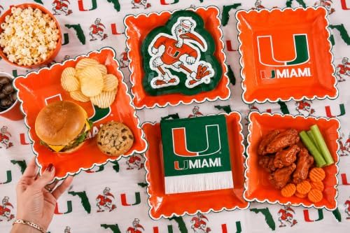 Miami Hurricanes Party Supplies, Decorations, Plates & Napkins Decor 37 Pc - Image 3