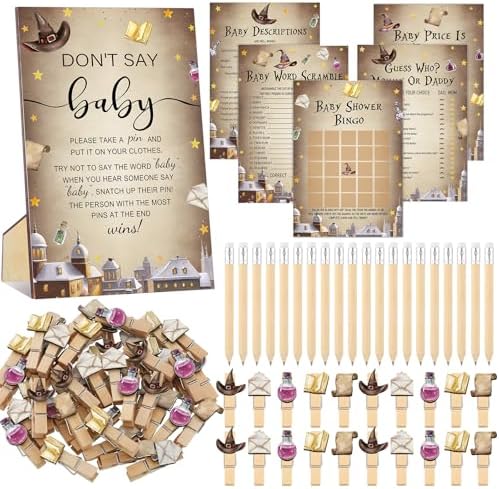 Patelai 321 Pcs Baby Shower Games Supplies, Magical Wizard by Patelai