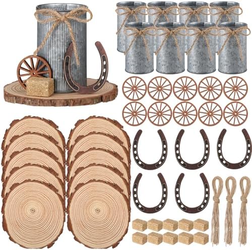 50 Pcs Western Party Decorations, Wagon Wheel Hay Bale, Silver by Unknown
