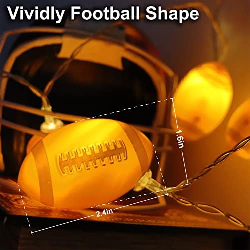 Yayfazy Football Decorations String Lights, 9.9ft 20LED Light Up Football Decor Battery Operated for Sports Theme Party, Christmas Football Gifts for Boys, Son, Grandson, Football Lover - Image 3