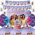 52Pcs Purple Pink Birthday Party Decorations, Singer Themed Party Supplies Set with Happy Birthday Banner, Balloons, Backdrop, Hanging Swirls Cake Toppers and Tablecloth, for Fans Birthday Party by Zilemoon