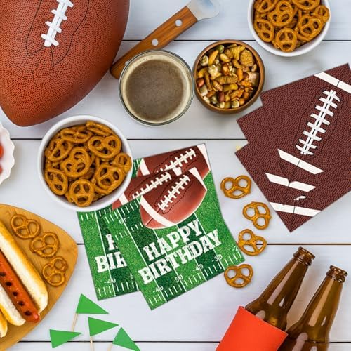 Football Birthday Party Decorations Includes Plates, Napkins, Cups, Banner, Balloons, Touchdown Tablecloth for Football Birthday & Tailgate Party Decorations, Serves 24 - Image 4
