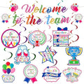 Welcome To The Team Banner - Colorful Decorations With Hanging Swirls for New Employee, Office Newcomers, Staff Party - Supplies for Office Party Decoration by Unknown