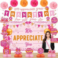 Hot Pink Orange We Appreciate You Party Decorations for Women Thanks Party by Wayyogh