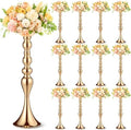 Sadnyy 12 Pcs Metal Flower Arrangements Stand Metal Wedding Centerpiece Stand Gold Vase Centerpiece Tall Table Decor Flower Vase for Wedding Reception Event Party Hotel Home Decor (16.9 Inch) by Sadnyy