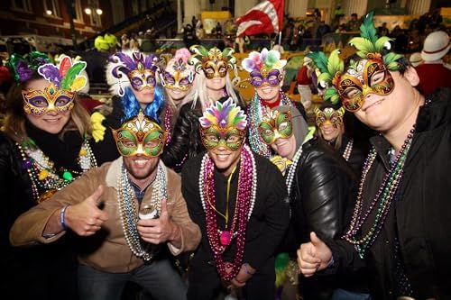 56PCS Mardi Gras Masks Bulk Set: Party Decorations Carnival Favors(Paper) - Image 6