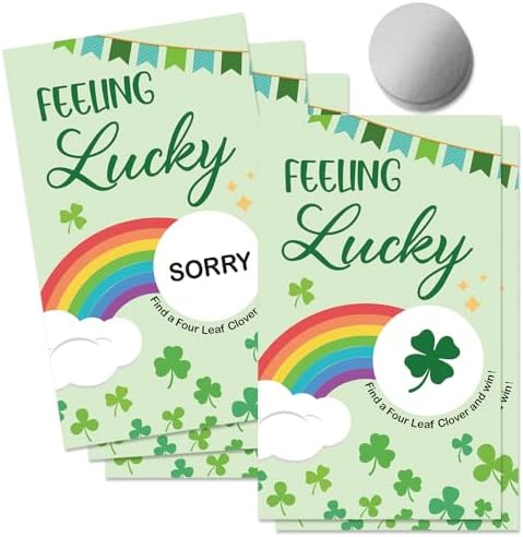 50 Pcs Feeling Lucky Scratch off Game Cards for Casino Night by Unknown