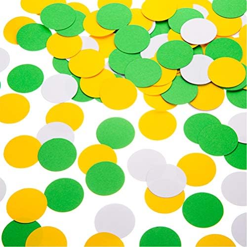 MOWO Yellow, Green and White Confetti Table Decoration, 1.2 inch, 200pc by MOWO
