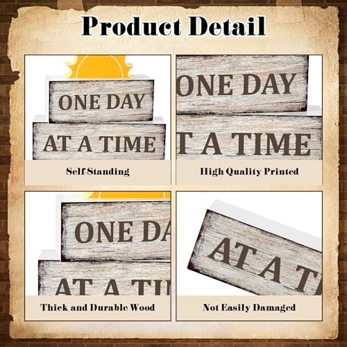 3 Pcs Sobriety Wooden Tiered Tray Decor, Sober Decorations Gifts for Women Men, Inspirational Table Centerpiece for Home Mantel Kitchen Office - Image 4