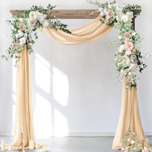Wedding Arch Draping Fabric Sheer Chiffon Curtain Drape Wedding Party Decor by Socomi