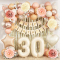 Beige Happy 30th Birthday Party Decoration for Her Cream Number 30 Balloon by KAINSY