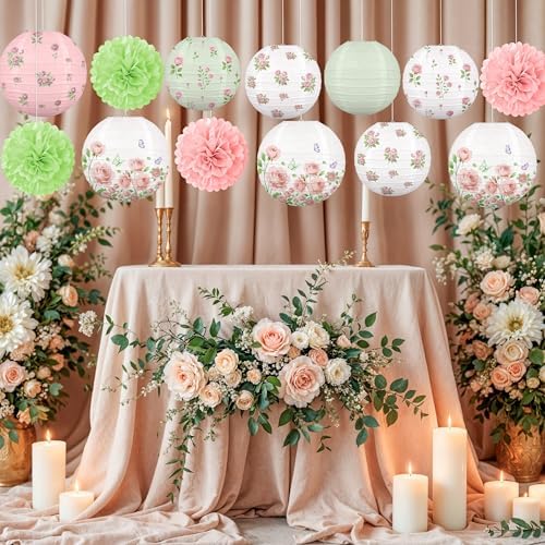 Renbuzhu 13Pcs Spring Wildflower Party Decorations Paper Lanterns Set - Image 2