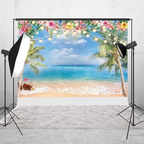 7x5ft Summer Hawaiian Beach Photography Backdrop - Image 5