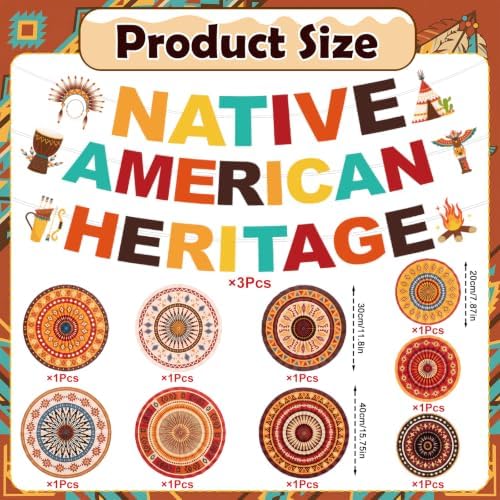 Native American Heritage Month Banner Fans Party Decorations 12PCS - Image 2