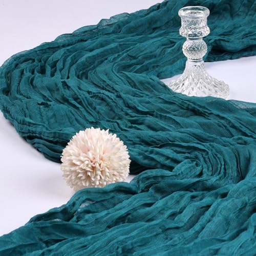 6 Pack 10Ft Teal Cheesecloth Table Runner 23 x 120 Inch - Image 3