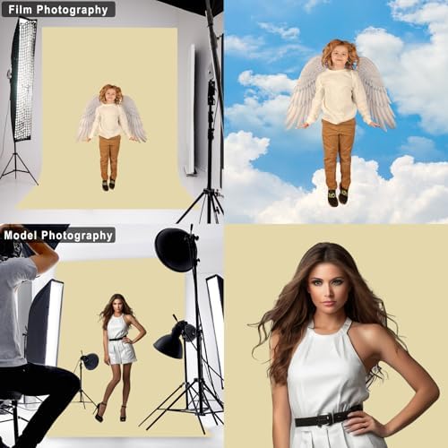Tan Photography Backdrop for Photoshoot, Fabric, 6x9 FT - Image 2