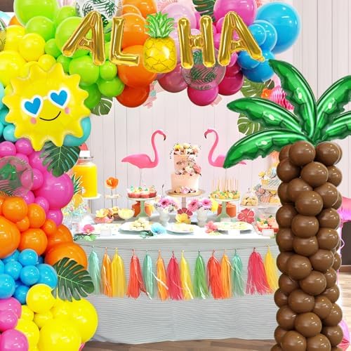 Amandir 160Pcs Hawaiian Tropical Beach Luau Balloon Garland Arch Kit - Image 5