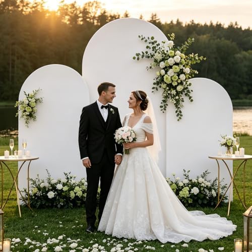 3PCS Metal Arch Backdrop Stand,6+6.6+7.2FT with Covers,Balloon Arch Stand - Image 2
