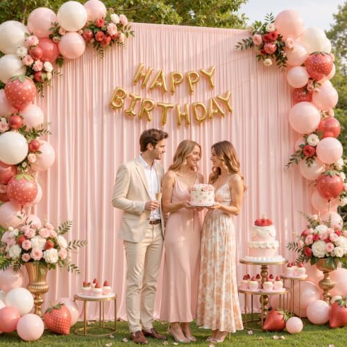 30x10ft Blush Pink Backdrop Curtain Panels for Parties - Wrinkle Free Polyester Photo Curtain Backdrop Wedding Back Drop Fabric Drapes for Party Decorations Background for Photography - Image 7