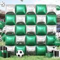 25PCS Green Silver Black Soccer Square Foil Balloons Wall by FEYG