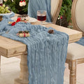 Dusty Blue Cheesecloth Table Runner 120inch Boho Gauze Home Decor by Playieer