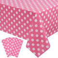 Kesfey 3 Packs Minnie Mouse Tablecloth 54 x 108 Inch Pink Polka Dot Table Cloths Disposable Plastic Pink Waterproof Picnic Table Covers Pink and White Dots Minnie Tablecover for Birthday Party by kesfeyhigh-qualitygoods