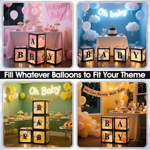 Ledido Baby Boxes with Letters & Fairy Lights for Baby Shower Decorations - Image 5