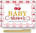 Fuyoooo 27 Pcs Cherry Sign in Guest Book Set with Gold Pen Table Cards by Liraitoya