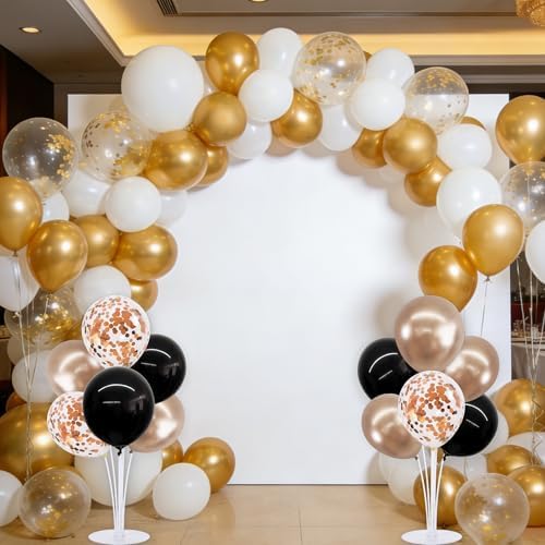 TONIFUL 4 Black Champagne Gold Balloon Stand Balloon Centerpieces for Table - Image 6