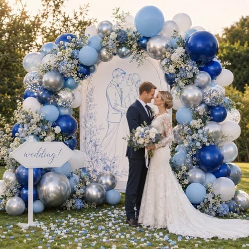 Navy Blue Silver Balloons, 50 Packs 12 Inch Dark Blue Latex Balloons - Image 5