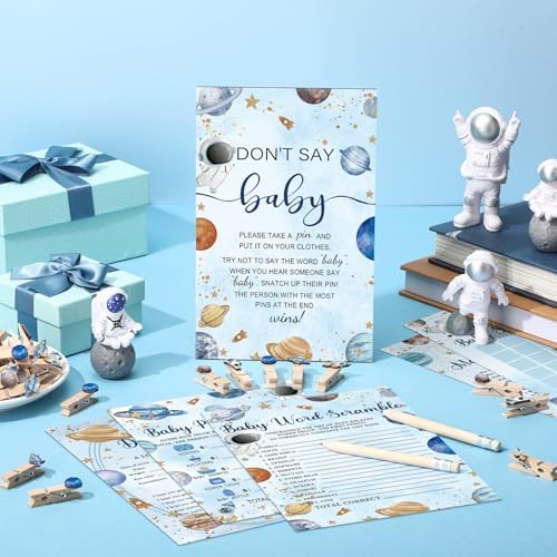 Patelai 321 Pcs Baby Shower Games Supplies, Space - Image 2