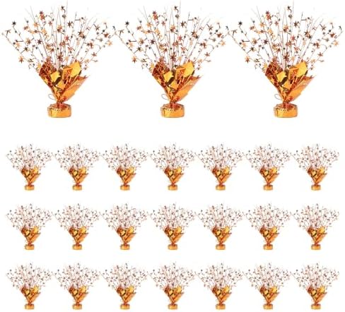 24 Pack Orange Metallic Foil Spray Centerpiece Star Table Decoration Burst Table Centerpieces for Birthday Graduation New Year Halloween Party Supply (Orange) by Ohiyoo