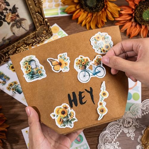 Aesthetic Sunflower Planner Sticker Book 25 Sheets with 600+ Decorative Stickers for Journaling, Scrapbooking, Bullet Journal, Happy Planner, DIY Stationery Supplies Gifts for Women Girls Teens Kids - Image 7