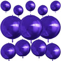 12PCS Dark Purple Round Foil Balloons 22" 15" 10" Chrome Purple Balloons by vibzox