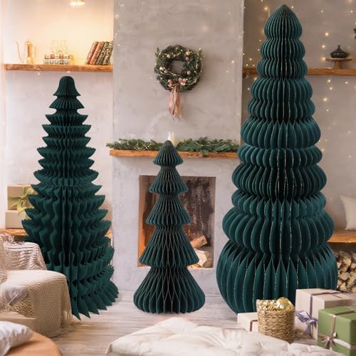 3 Pcs Large Honeycomb Christmas Tree,Classic,Green - Image 5