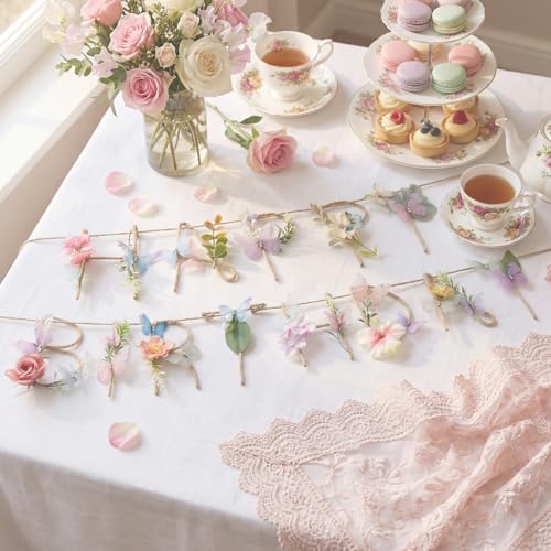 Norme 2 Pcs Butterfly Birthday Banner Decorations for Women Wildflower by Norme