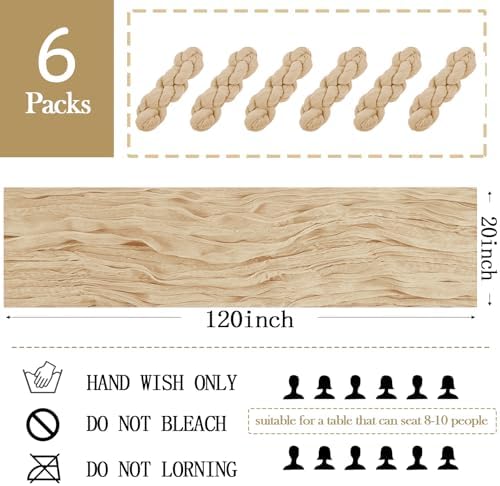 6 Pack Beige Cheesecloth Table Runner 20 x 120 inch Gauze Table Runners 10 FT Long,Semi Sheer Boho Cheese Cloth Fabric Table Runner Bulk for Party,Wedding,Baby Shower,Bridal Shower Decoration - Image 2