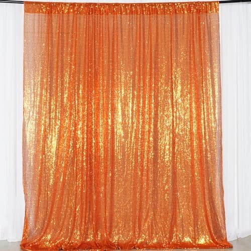 Poise3EHome 6FT x 8FT Orange Sequin Photography Backdrop Curtain for Halloween Party Decoration - Image 5
