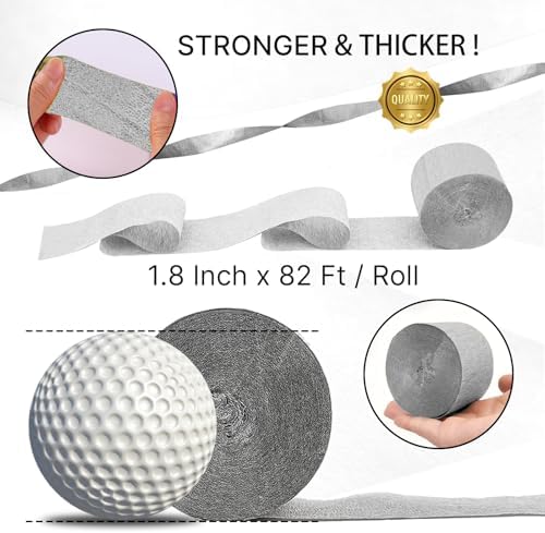 PartyWoo Silver Crepe Paper Streamers 4pcs 328 FT Silver Crepe Paper - Image 6